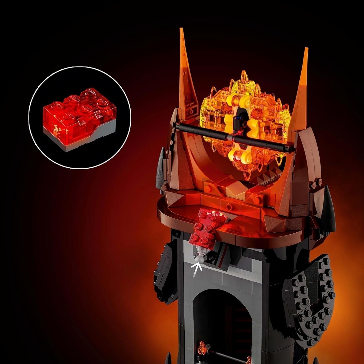 LEGO Ikoner Sagan om ringen: Barad-Door vuxen byggset med Sauron, Gothmog, Orc, Frodo, Sam och Gollum Minifigurer Filmminnen Fan Samlarobjekt 10333 Byggset Beuche den LEGO-Store