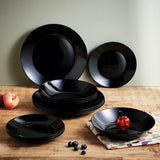 Arcopal Zelie servisset i svart glas, 12 delar, 4 platser, svart