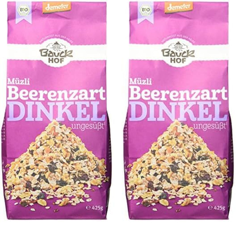 Dinkelmüsli med bär, osötad, 425 g (förpackning med 2)