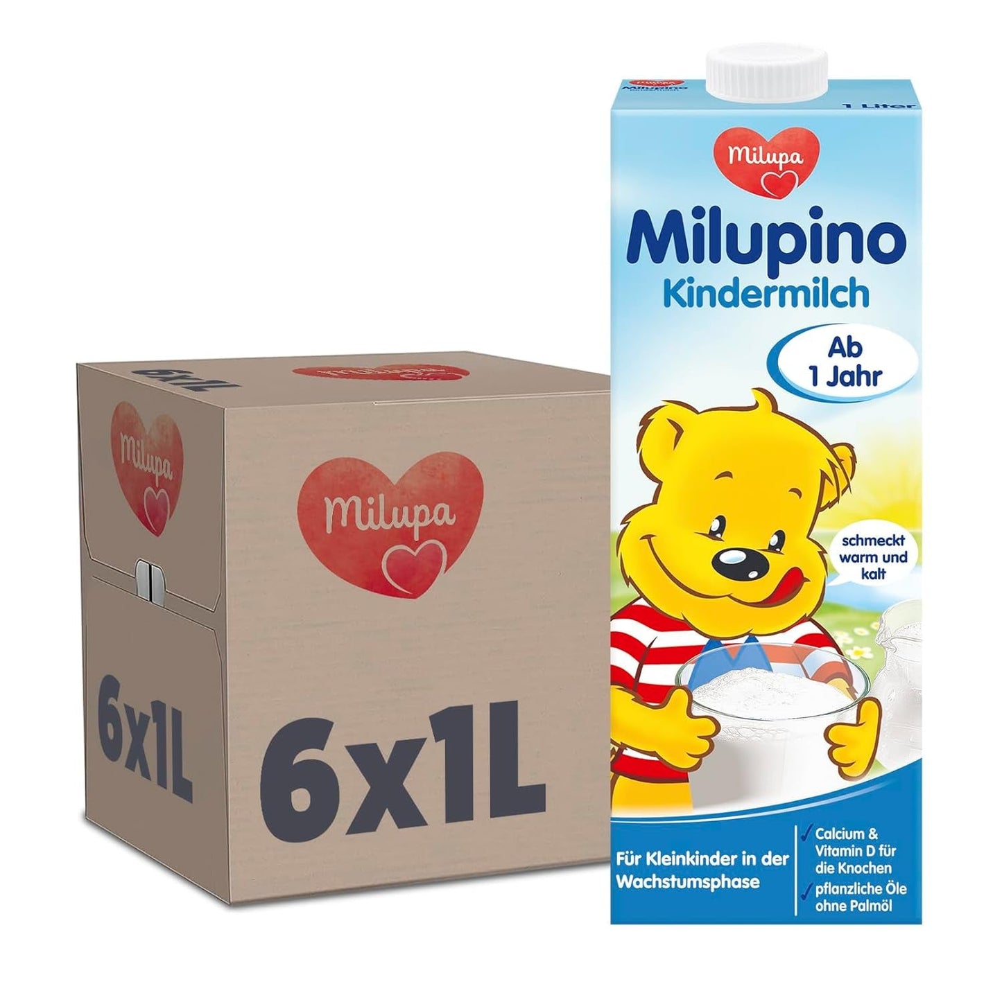 Milupa Milupino Drickfärdig tillväxtmjölk (6x1L), från 1 år, för små barn i tillväxtfasen