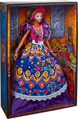 2022 Día De Muertos barbiedocka med rufsig traditionell klänning, blomsterkrans och Calavera ansiktsfärg, present till samlare