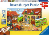 Ravensburger Pussel för barn - 07574 Police and Fire - Pussel för 3+ 2X12 Pussel Naty Shop 07560 Upptagen på gården