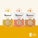 Applaws Natural Wet Cat Food påsar Multipack Kycklingbuljong urval - 12 påsar x 70 g