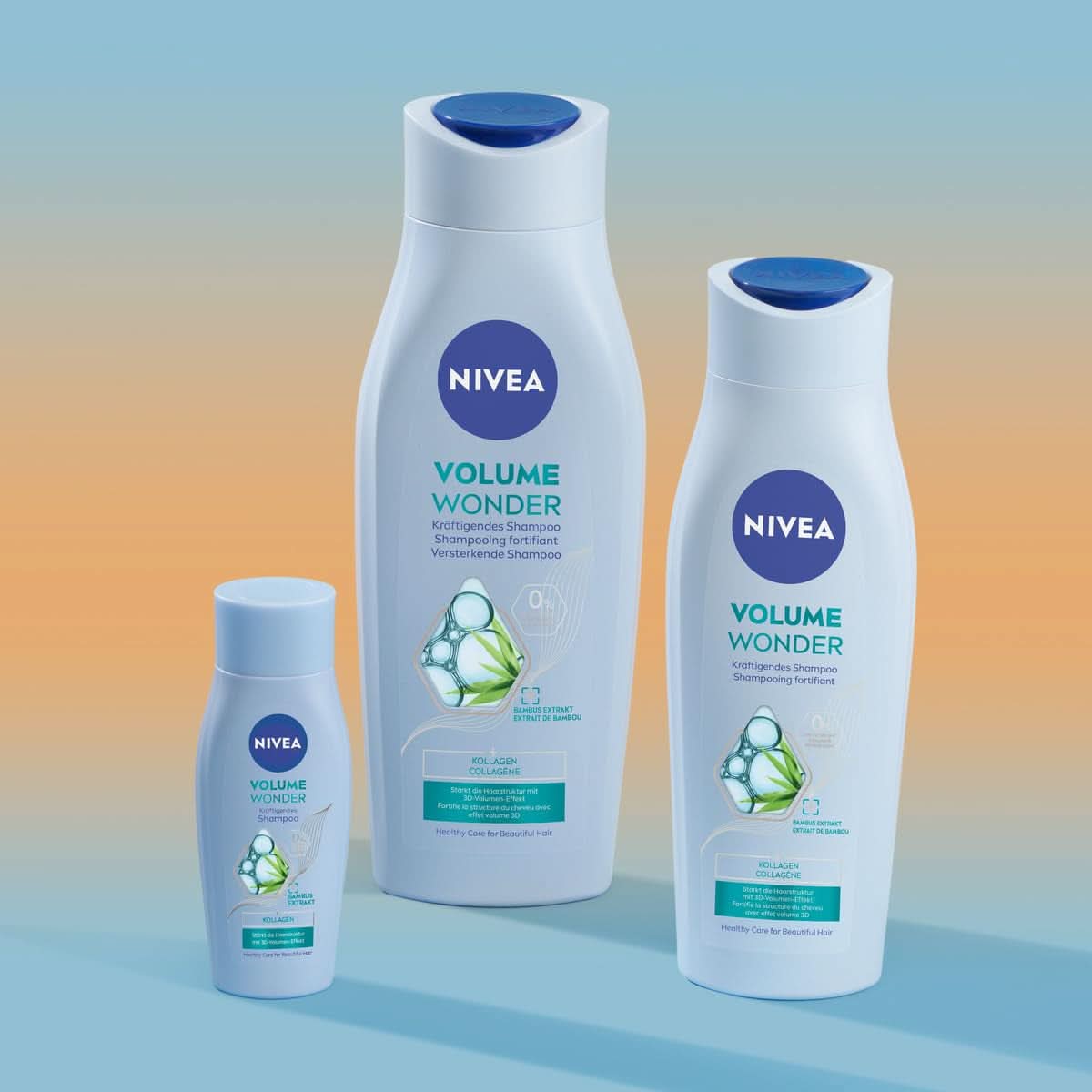 NIVEA Volume Wonder Strengthening schampo, volymgivande schampo, 50 ml dusch och bad Naty Shop