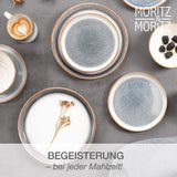 Moritz & Moritz TARENTO 24-delat servisset för 6, grå - Elegant tallriksset i stengods av hög kvalitet - Matservisset innehåller 6 mattallrikar, 6 desserttallrikar, 6 middagstallrikar och 6 koppar