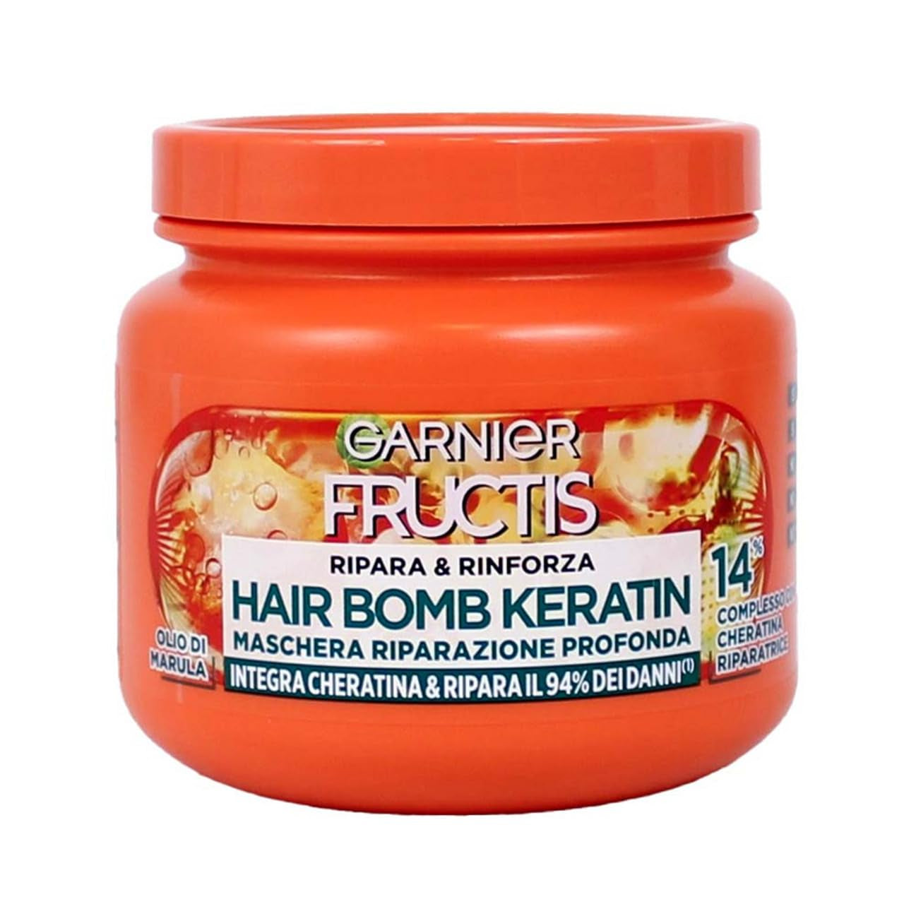 Garnier Fructis Deep Repair Mask för starkare hår med Marula Oil and Keratin Hair Bomb Keratin Repair and Strengthen 320ml Naty Shop Hair Mask Standardtitel