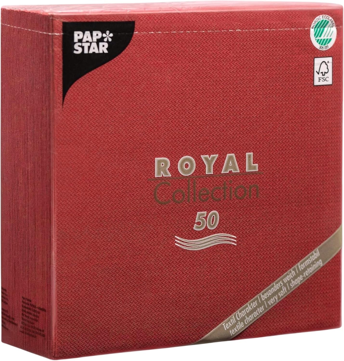 Papstar 11608 50 servetter "Royal Collection" 1/4-faldig 40 X 40 cm, Bordeaux