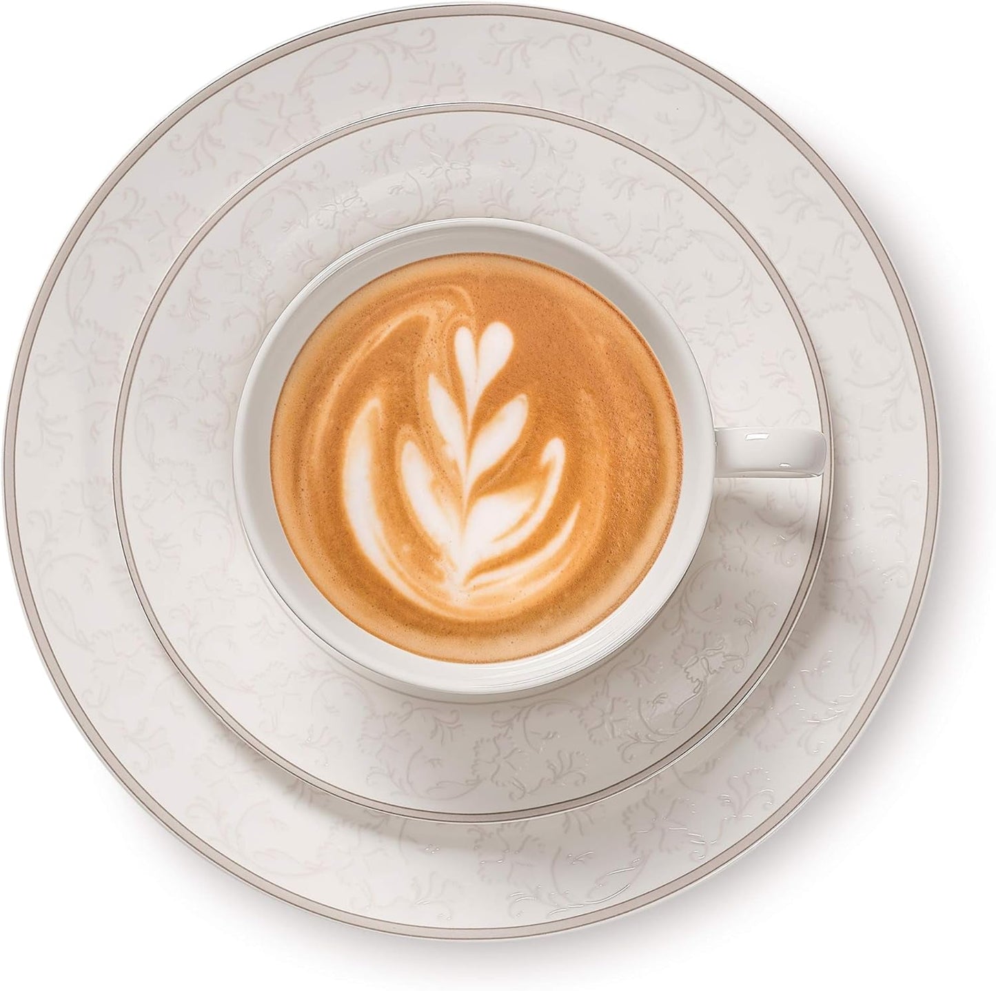 Ritzenhoff & Breker Isabella kaffeservering, 18 stycken, fint porslin, vit med ornament, 37 x 26 x 25 cm