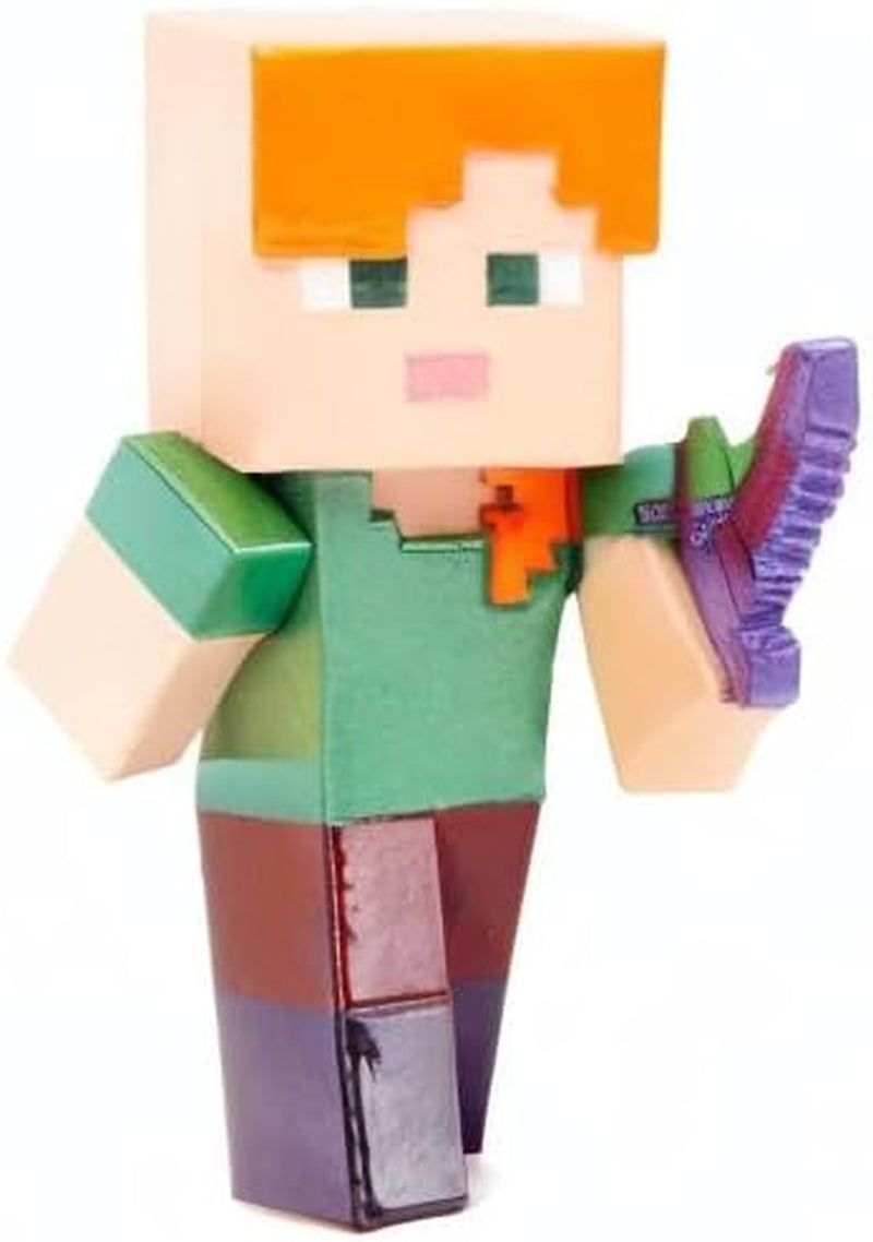 Jada Toys Minecraft Figur Set (4 delar) Tillverkad av metall - Minecraft Caves & Cliffs Samlarfigurer (Steve, Alex, Creeper och Warden) För spelare och samlare 8+ 6 cm vardera Actionfigurer Naty Shop