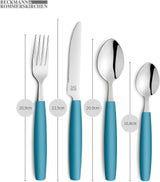 Beckmann & Rommerskirchen 2515 VALOA Besteck Set 4 Person | 16-Teilig | Olja | Spülmaschinenfest | Hochglanzpoliert | Essbesteck: 4X Messer, Gabel, Esslöffel, Kaffeelöffel Kitchen Naty Shop