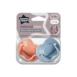 Tommee Tippee Cherry Latex-nappar 0-6 månader 2-pack 100% naturlig latexpåse nappar