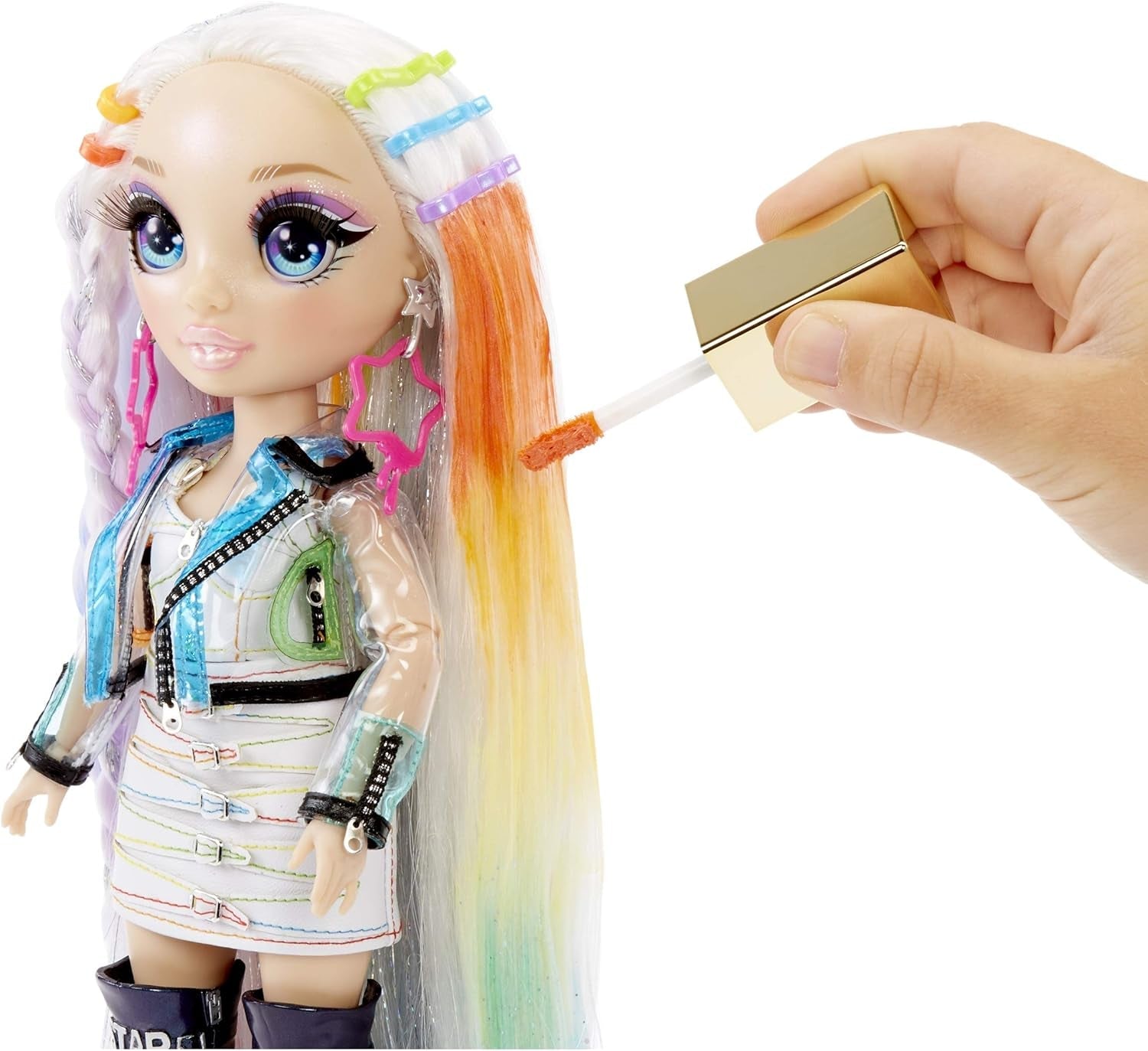 Rainbow High Hair Studio - Exklusivt Amaya Raine Doll Lekset med långt hår för styling - Inkluderar tvättbar hårkrita, hårborste, tillbehör - Present för barn från 6 år och uppåt
