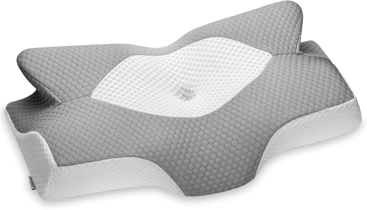 Elviros Andas kuddfodral Kudde 64 X 12,5/10,5 X 38 cm Grå (endast kudde framtill) Cervikala ortopediska kuddar Naty Shop Grey