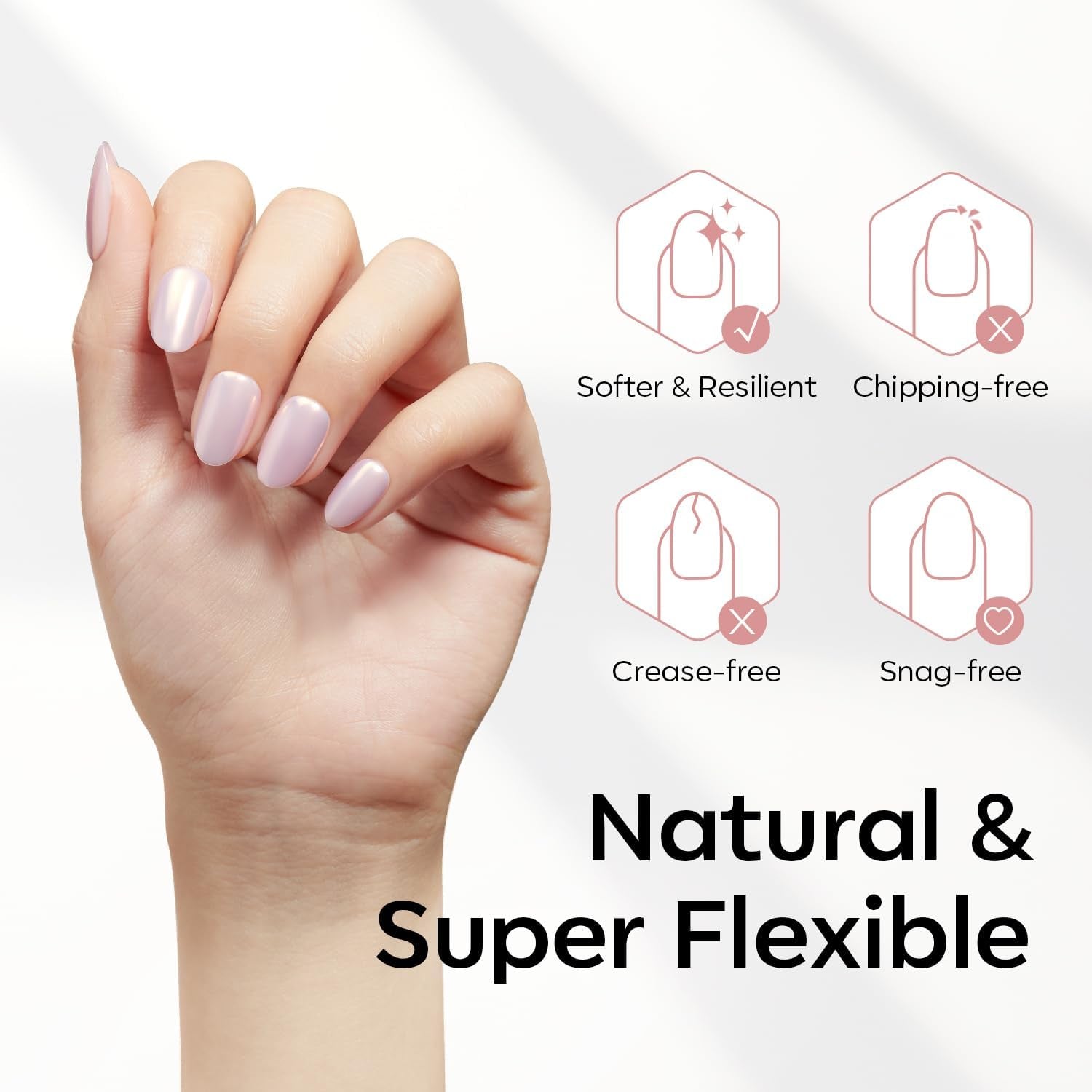Modelones Nail Tips 510 Pieces - Heltäckande Nail Tips Set, Gel Tips Set, Pre-Polish PMMA Resin Nail Tips, Konstgjorda naglar för lim på Nail Art DIY, Short Squoval