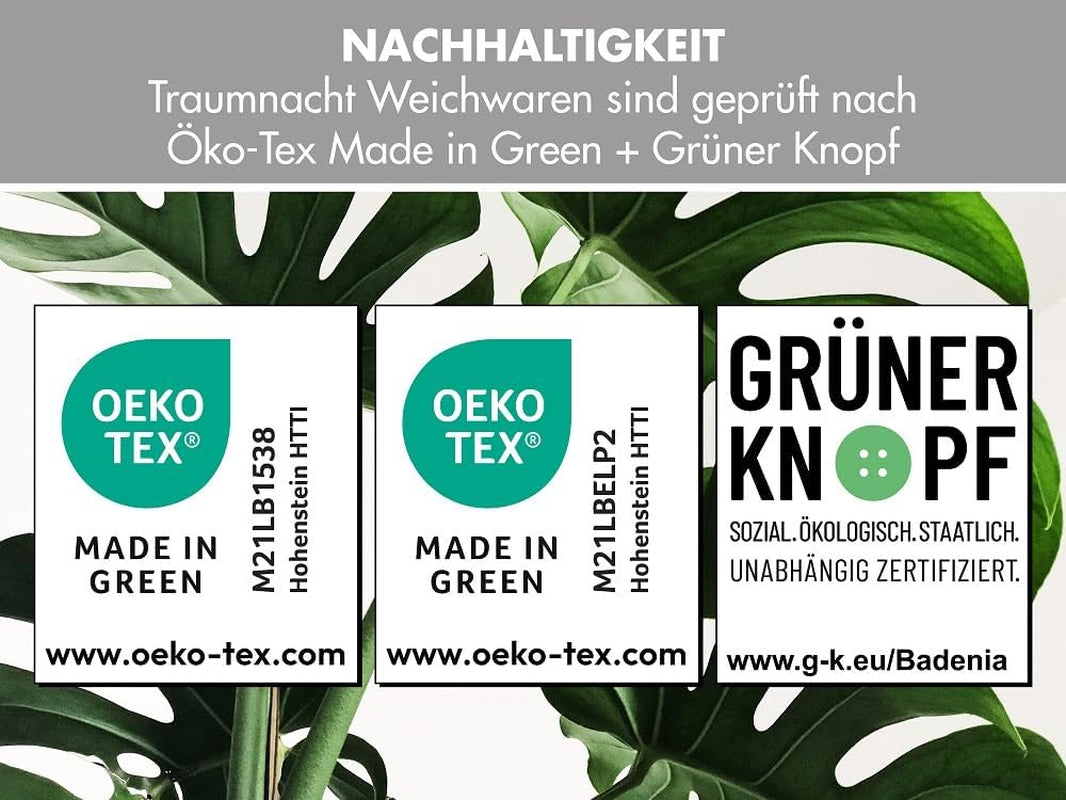 Traumnacht Cozy - Bäddset 4 säsonger, 1 X delbart täcke 135 X 200 Set och 1 X kudde 80 X 80 Cm, Ã-ko Tex certifierad, vit, utvecklad i Tyskland, (förpackning med 2) Täcken och täcken Naty Shop