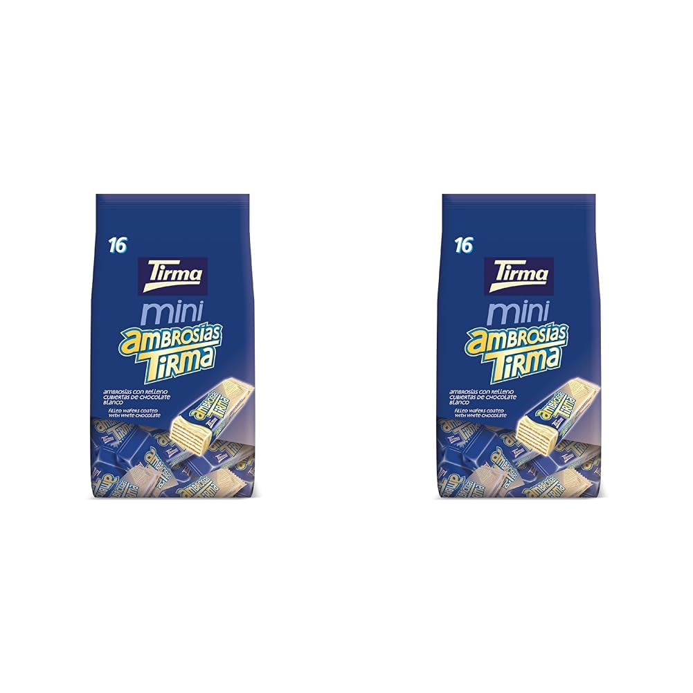 Tirma Mini vit chokladrån | (16 enheter x 13,5 g), 216 g | Delikat krämfyllning | Icke-GMO | Lämplig för vegetarianer | Individuellt förpackade | Packat mellanmål