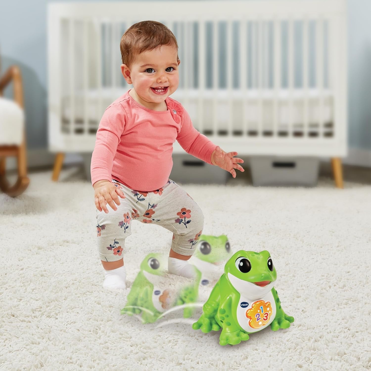 Vtech Baby Jumping Frog - Talande hoppande groda med 3 låtar och 12 låtar - För barn i åldern 12-36 månader Baby Toys Naty Shop