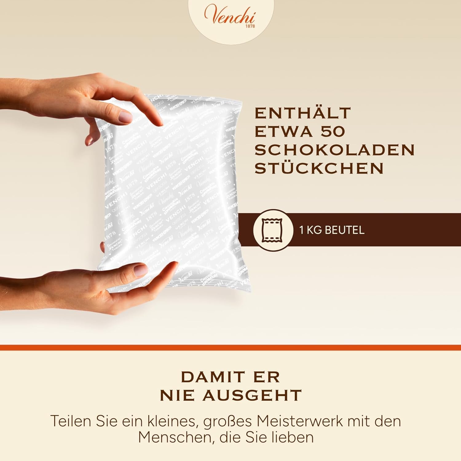 Venchi – Chocoviar Gianduia, praliner i 1 kg påse, Gianduia choklad tillverkad exklusivt med "Piemonte skogshasselnötter", glutenfri, utan konstgjorda färgämnen och utan konserveringsmedel