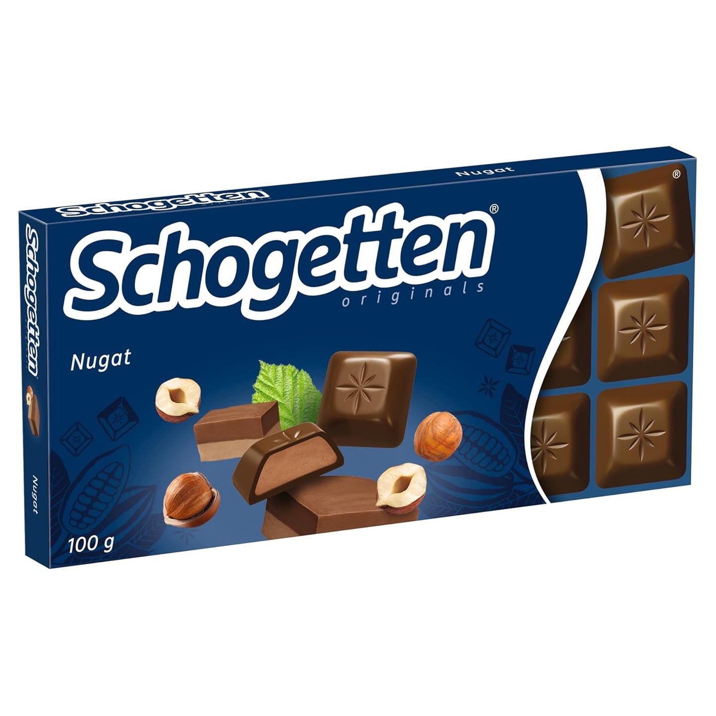 Schogetten Nougat chokladkaka 100g, individuellt portionerad. En fröjd. Bit för bit.