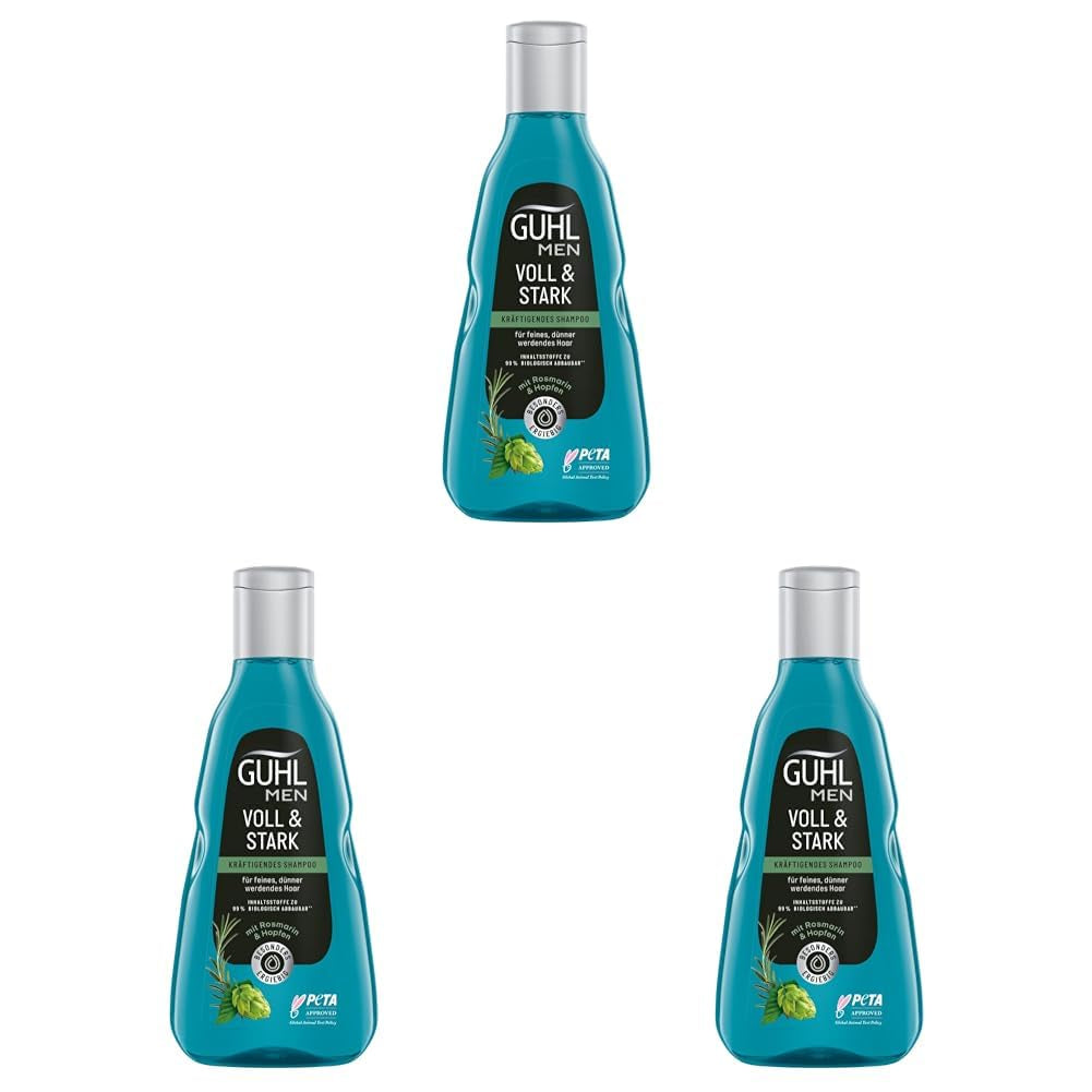 Guhl Men Full & Strong Shampoo - Hårtyp: Tunt, fint, normalt Dusch och bad Guhl 3 x 250 ml