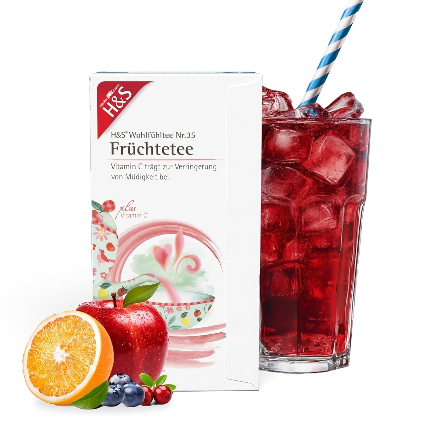 H&S Vitamin C Fruktte: Smakrik och uppfriskande fruktteblandning, 20 x 2,7 g