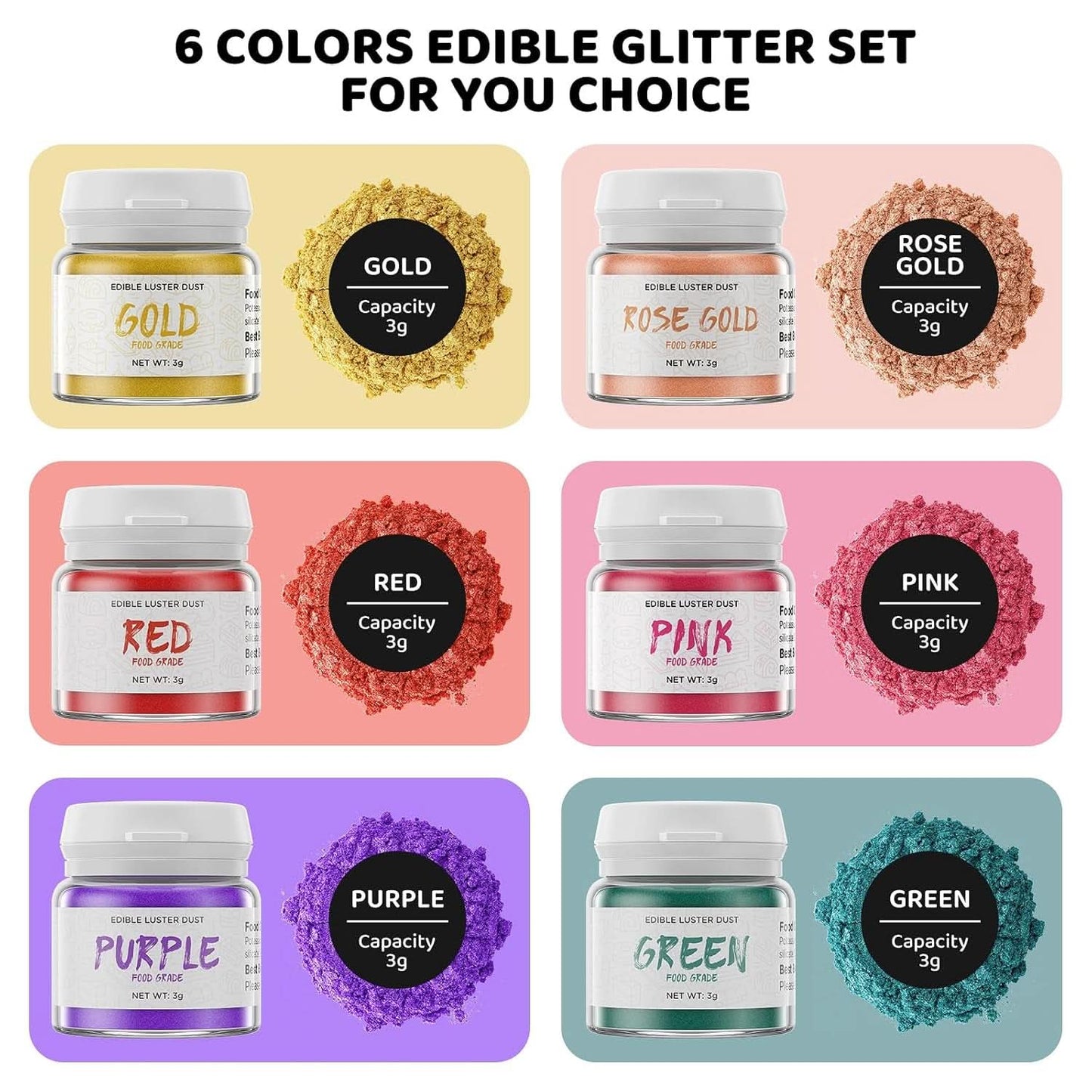 Ätbart glitter, 3 gram Naty Shop