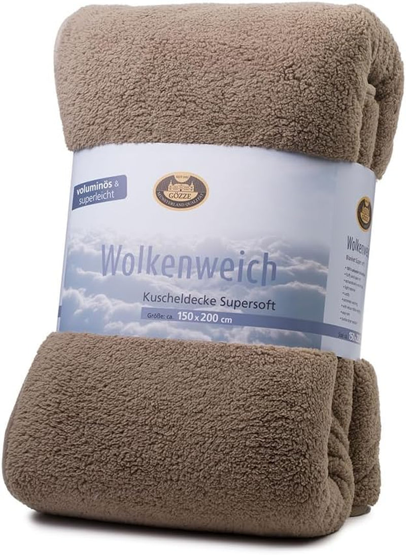 Gözze - Molnmjukt kramfilt, fårskinnsimitation, 100 % polyester (mikrofiber), 150 X 200 Cm - Camel Täcken och täcken Naty Shop Stone