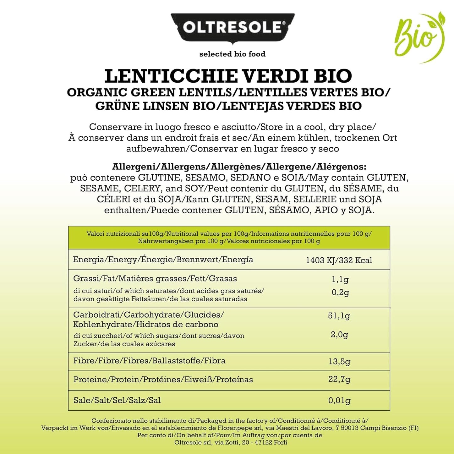 Ekologiska gröna linser 5 kg, hela ekologiska baljväxter, källa till protein och fibrer, rik på fibrer och mineraler, ekonomipaket