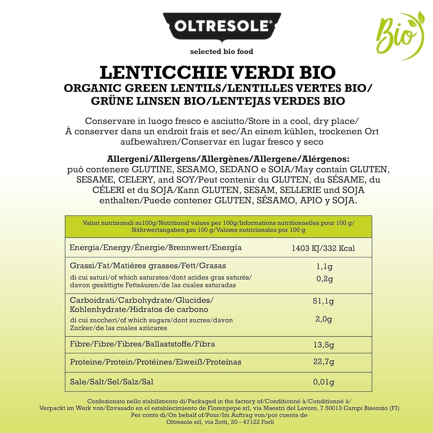Ekologiska gröna linser 5 kg, hela ekologiska baljväxter, källa till protein och fibrer, rik på fibrer och mineraler, ekonomipaket