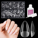 Korta lösnaglar Ballerina 500st lim på 12 storlekar konstgjorda naglar Korta mjuka gel Heltäckande Nageltips för gelnaglar Korta S
