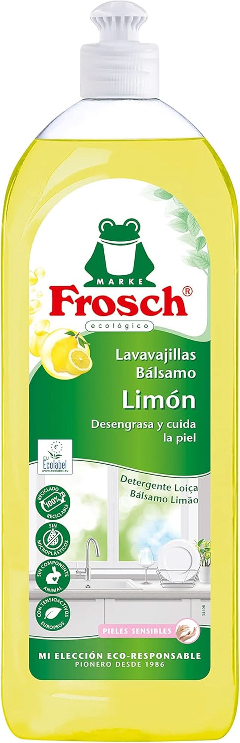 Vätska för att skölja händerna, avfetta och skydda huden, dermatologiskt testad, 10 x 750 ml Naty Shop