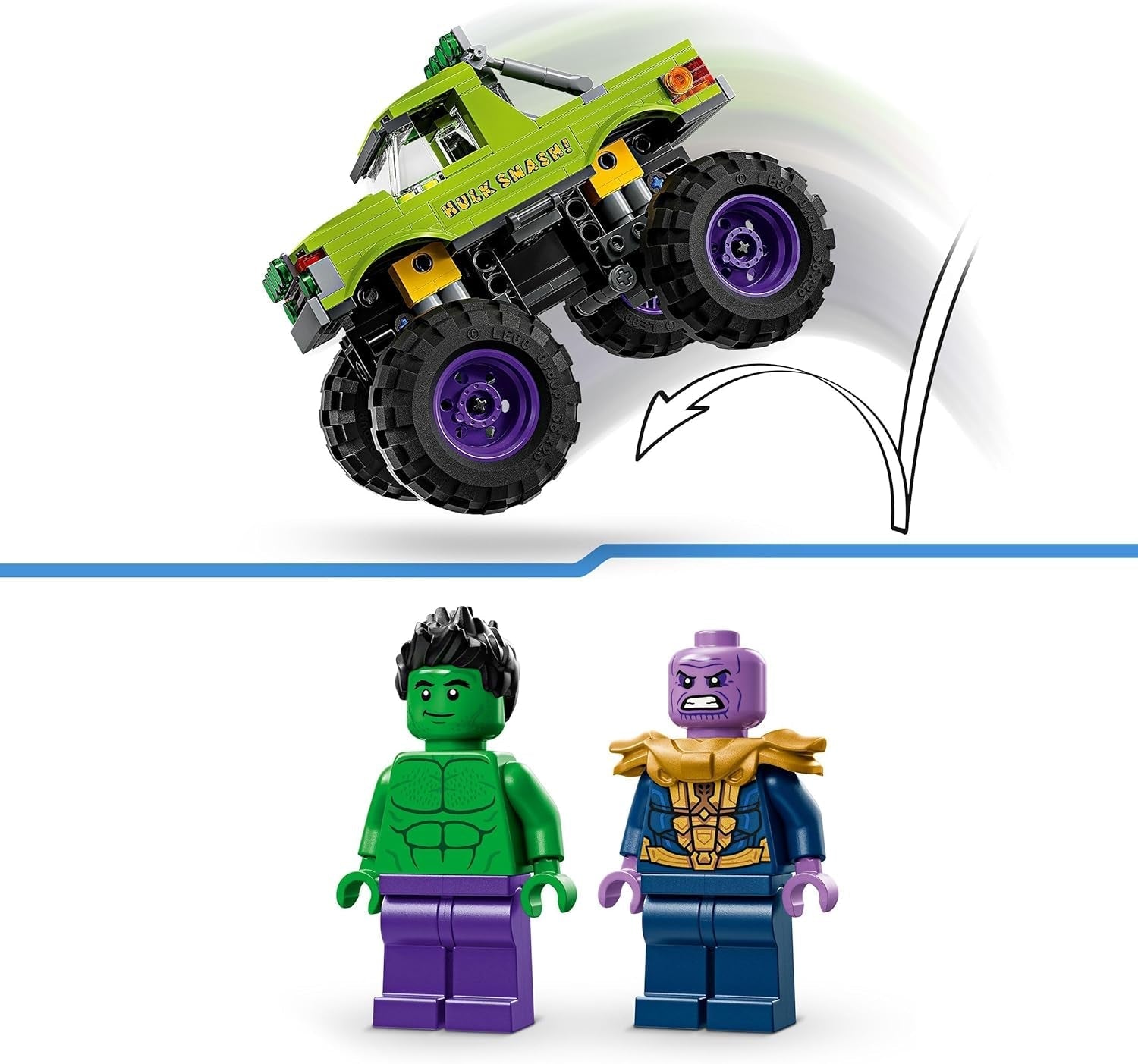 LEGO Ç€ Marvel Hulk Truck Vs. Thanos - Superhjältebyggande leksak - Avengers fordon och minifigurer - Monstertruck för megakul - Present till pojkar och flickor från 7 år - 76312 Byggset Besuche den LEGO-Store
