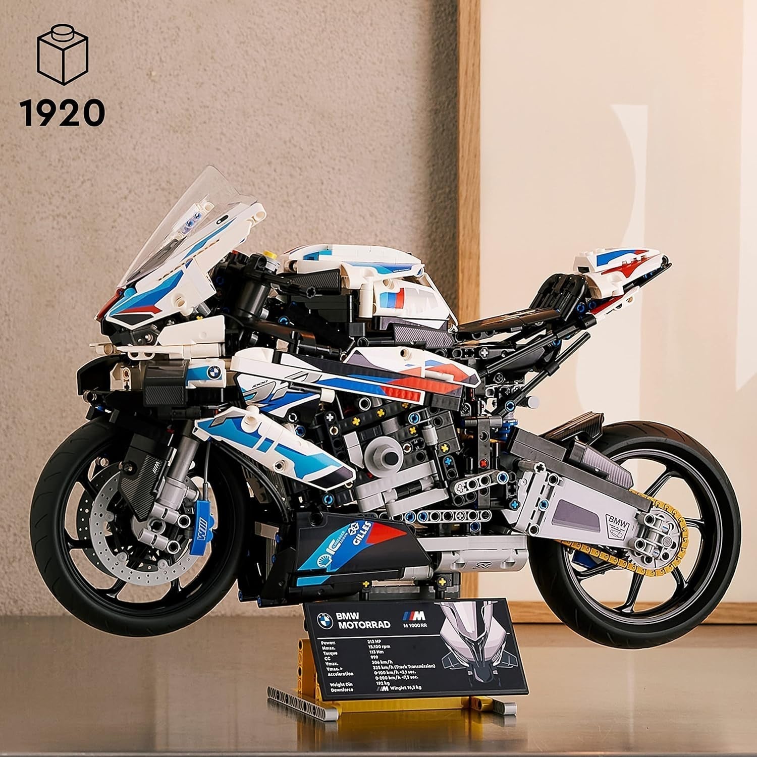 LEGO Technic BMW M 1000 RR Motorcykelmodell Vuxenmodellsats Set som hantverkspresent för män och kvinnor Hem- eller kontorsinredning 42130 Byggsatser Besuche den LEGO-Store