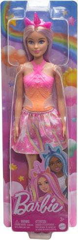 Barbie Unicorn Dolls med färgglatt fantasihår, färggradientkläder och fantasiaccessoarer runt enhörningstemat, HRR13 Naty Shop Dolls