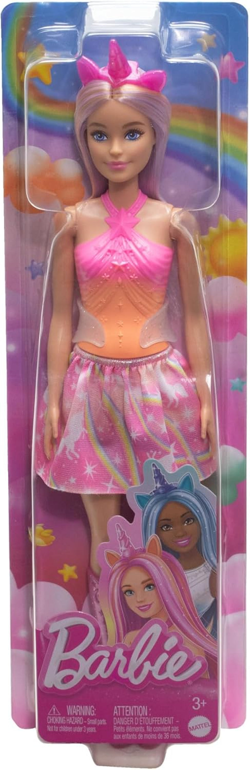 Barbie Unicorn Dolls med färgglatt fantasihår, färggradientkläder och fantasiaccessoarer runt enhörningstemat, HRR13 Naty Shop Dolls
