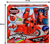 Bandai - Miraculous Ladybug - Miraculous Switch'n Go Scooter + 26 cm Ladybug Lucky Charm artikulerad docka - P50668