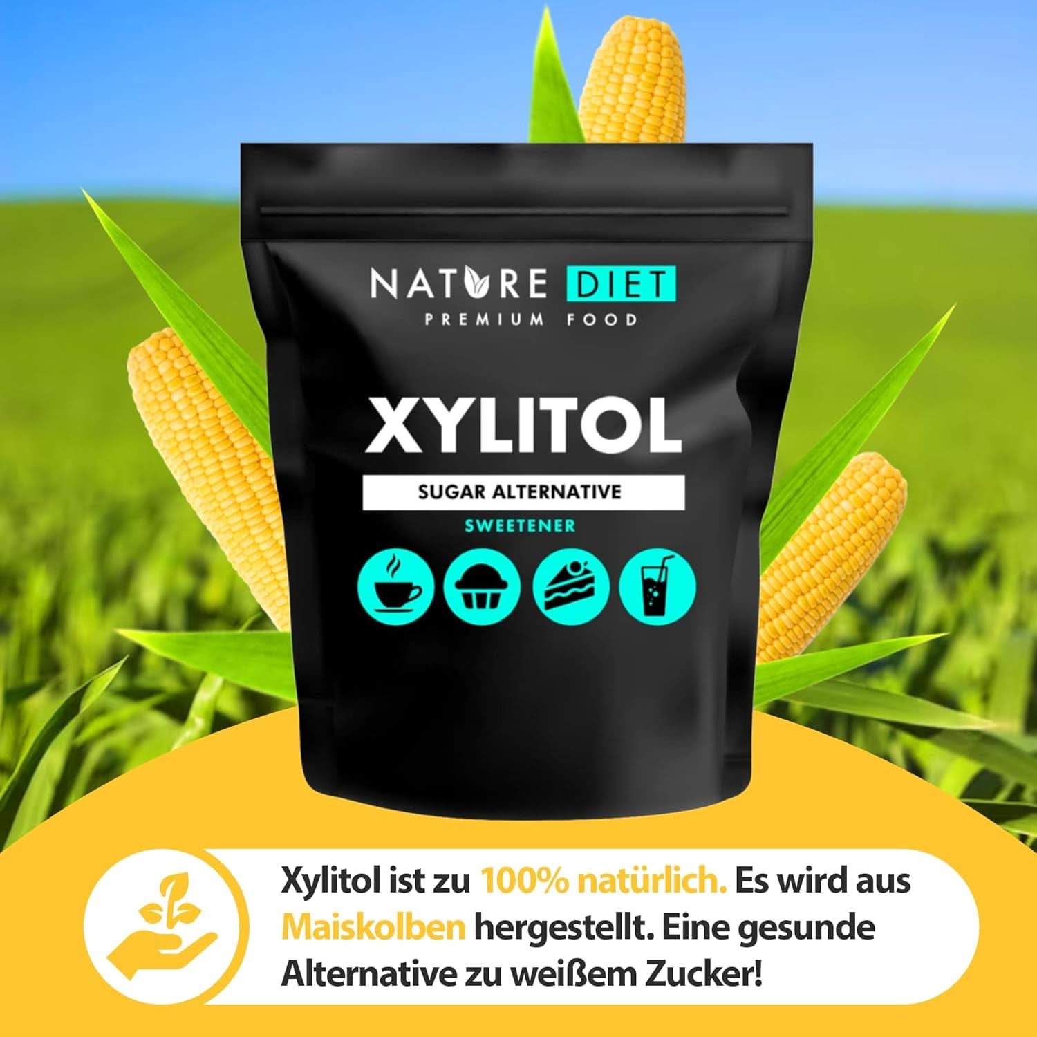Nature Diet Xylitol, 1 kg sötningsmedel Naty Shop