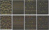 8 ark Guld Måne och stjärnor Nail Art Stickers Angel Wings Tan Guld Nail Stickers Stars Nagelfolier Självhäftande nagelklistermärken Nageldesign Tillbehör Nagelklistermärken