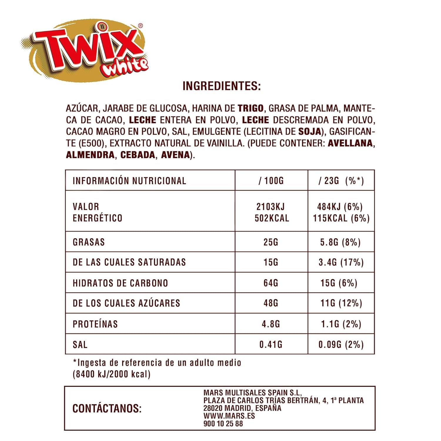 Twix vita chokladkakor | Kola, kex, vit choklad | Choklad Multi Pack | 5 barer (5 x 46 g) (paket med 5)