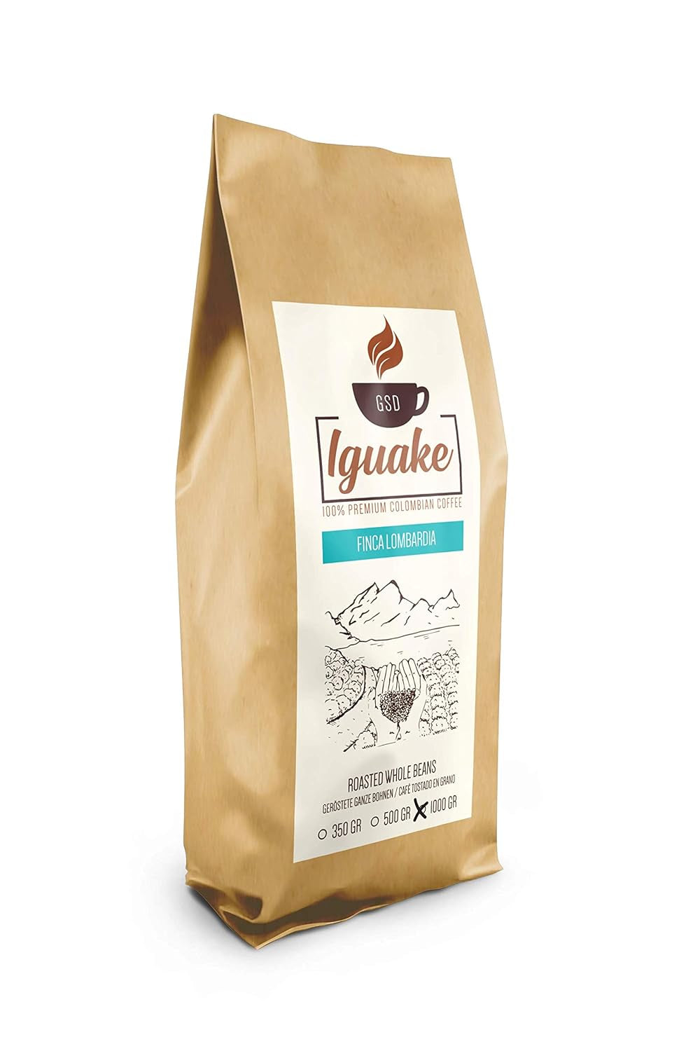 Iguaque kaffe 1000gr | Premium Kaffee ganze Bohnen 100% Arabica från Colombia | Familienbetrieb - Single Origin Kaffeebohnen - Nachhaltige eigene Plantage im Hochland - Kräftiges Aroma