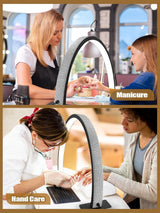 Kalolary Lampadaire, Lash Lumière Pour Extensions De Cils Regglable À 360°, 3000K-6000K Demi-Lune Lamp, Lamp De Beauté (Halvmånelampa)