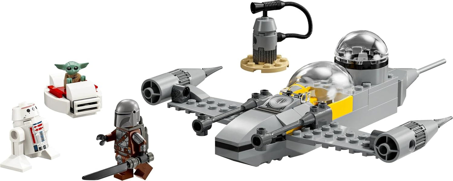 LEGO Star Wars 75410 Mandos och Grogus N-1 Starfighter-leksak med minifigurer Mandalorian, Grogu och R5-D4, inklusive byggbar kolonn, rymdskeppsstartset för pojkar och flickor från 4 år Byggset Beuche den LEGO-Store