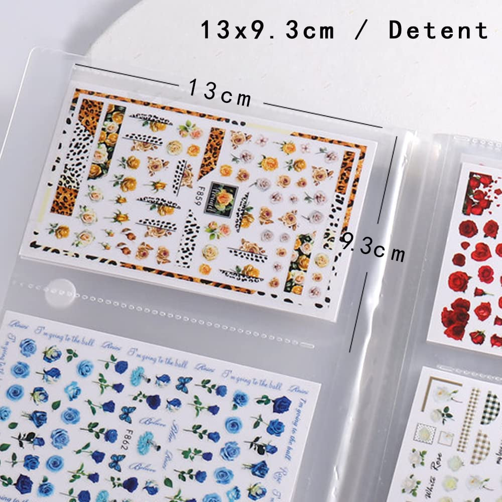 144 platser Nail Art Sticker Förvaringsbok Blätter Nail Art Dekaler Sammelalbum Nail Sticker Leerer Displayhalter Binder Buch Kunststoff DIY Nail Art Design Tools Für Nail Art Sticker