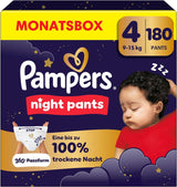 Pampers Night Pants storlek 6 blöjor, 138 stycken, 13kg-19kg, ger extra skydd hela natten.
