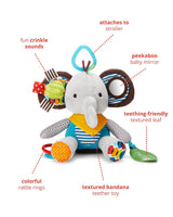 Skip Hop Bandana Buddies aktivitetsleksak, mjukis för spädbarn och barn, flerfärgad, elefantbabyleksaker Naty Shop