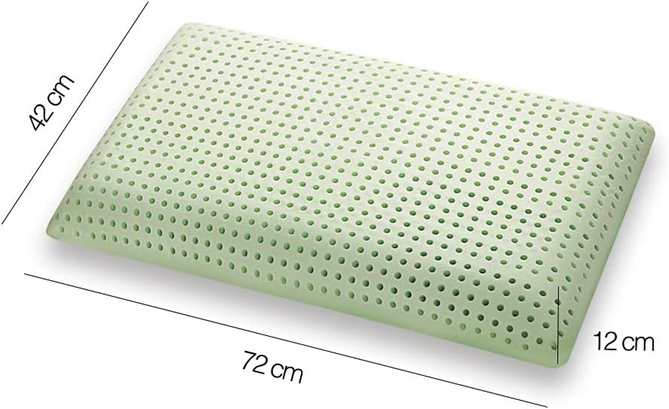 Marcapiuma memory foam kudde, grön, naturlig, med örter, 2 stycken Standardkuddar Naty Shop