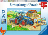 Ravensburger Pussel för barn - 07616 Byggplats och gård - Pussel för 3+ 2X12 bitar Naty Shop Single