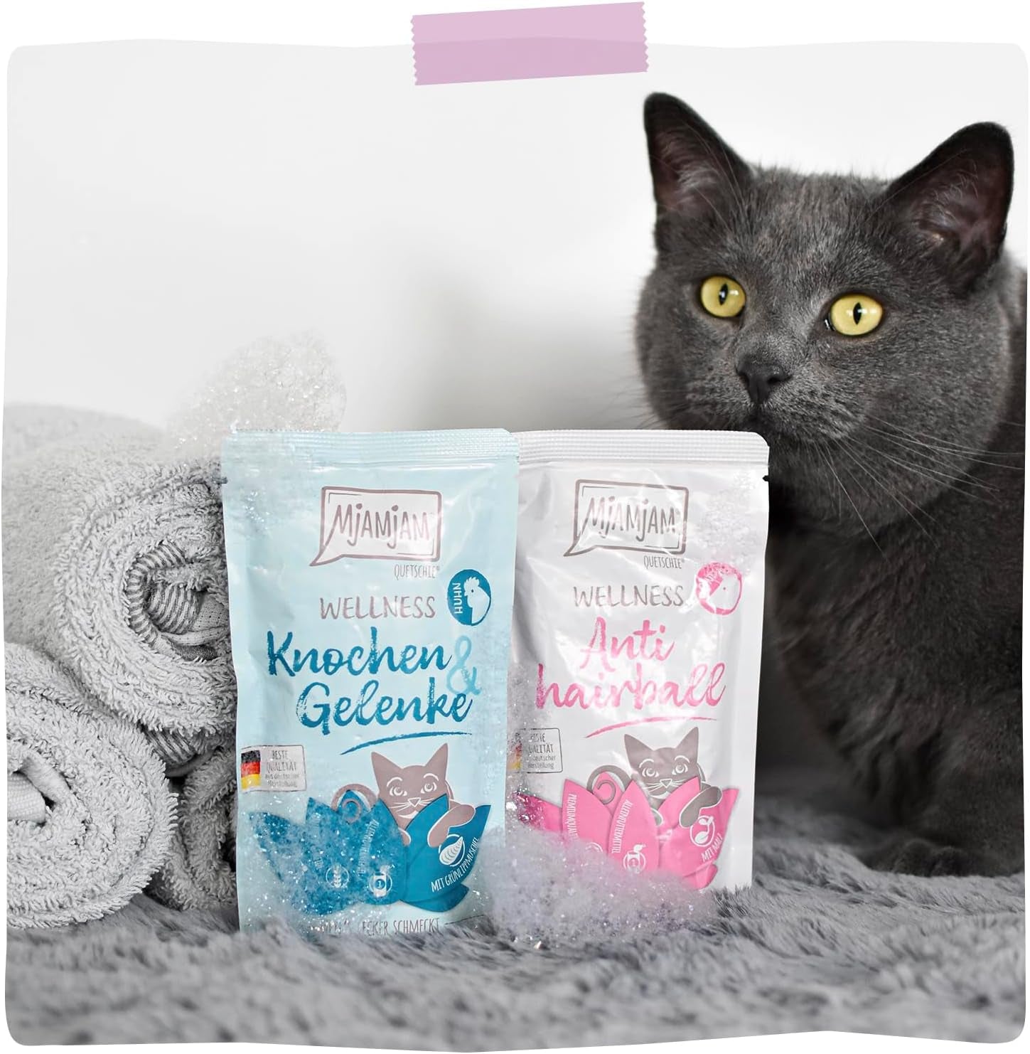 MjAMjAM - Premium våt kattmat - Wellness - Digestive - Kyckling, förpackning om 12 (12 x 125 g), spannmålsfri