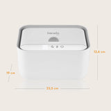 Lionelo BABYBLISS 20W Värmare för våtservetter och små handdukar, 20W för spädbarn, inbyggt nattljus, 3 värmeinställningar, pekskärm, håller våtservetterna fuktiga
