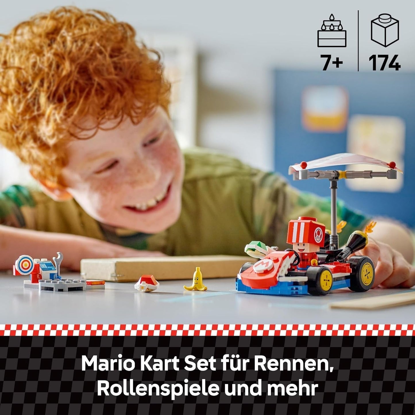 LEGO Super Mario: Mario Kart - Standard Kart, Nintendo Collection, Present för barn, låter pojkar, tjejer och spelare från 7 år och uppåt spela självständigt, Äventyrsleksak med padda Figur 72032 Byggset Besuche den LEGO-Store